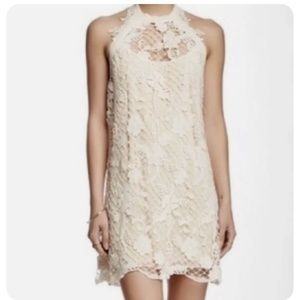 Free People - Lace Crochet Halter Dress - Cream/Ivory - Size XS